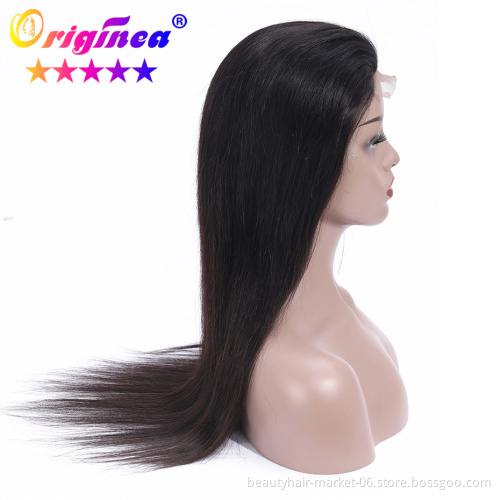 Best selling straight human virgin hair wig natural black 100% Brazilian Human remy hair lace front wig for black women